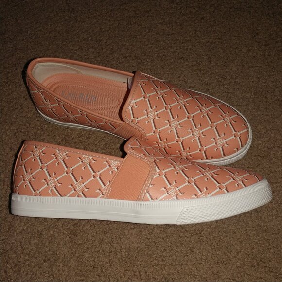Ralph Lauren Jinny Logo Slip-On Sneakers - Shell Coral - Women's Size 8.5B - NWB - Picture 3 of 10